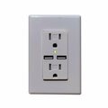 Data Processorme Wall Receptacle with 3.1A 2-USB Charging Port DA3729865